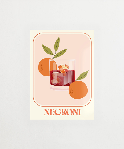 Negroni Nights poster med cocktailmotiv – FrenzyFrame