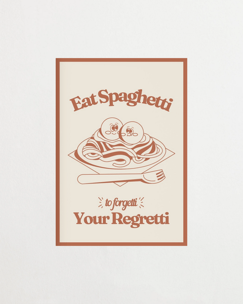 No Regretti poster med text – FrenzyFrame