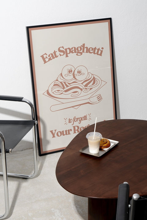 No Regretti poster i miljö med ram som tillval – FrenzyFrame