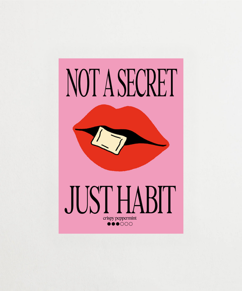 Not a Secret, Just Habit poster med inspirerande text – FrenzyFrame