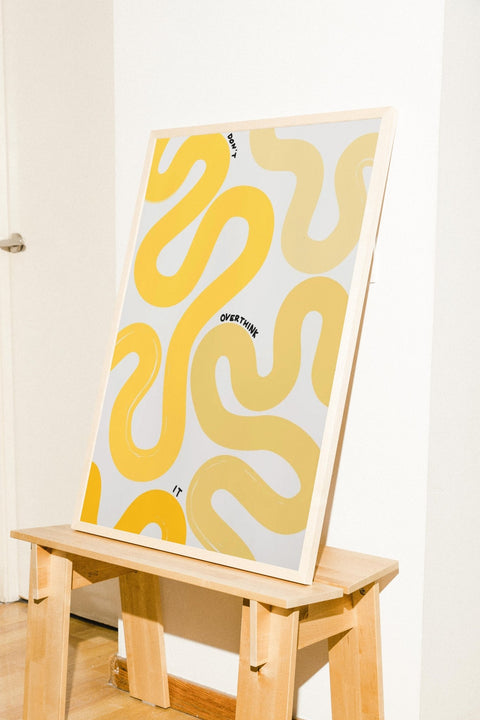 Overthinkin' in Yellow poster visad med valfri ram – FrenzyFrame