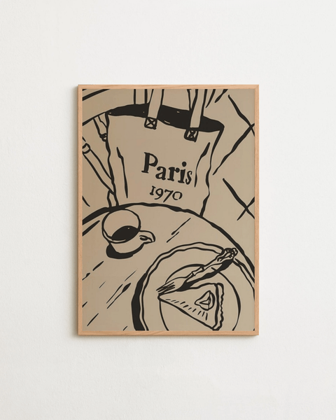 Paris 1970 poster visad med valfri ram – FrenzyFrame
