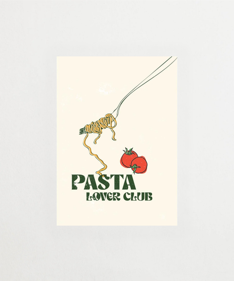 Pasta Lover Club poster med matillustration – FrenzyFrame