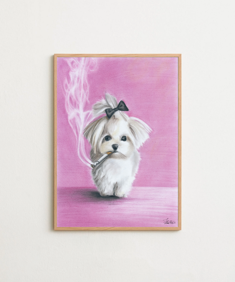 Pink Lilly poster visad med valfri ram – FrenzyFrame