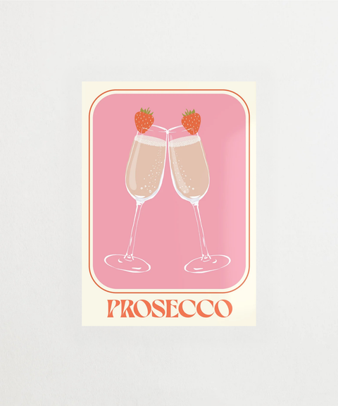 Pink Prosecco poster med elegant motiv – FrenzyFrame