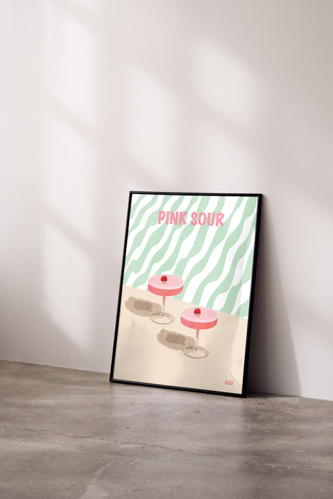 Pink sour poster visad med valfri ram – FrenzyFrame