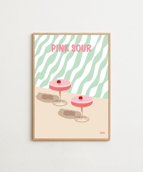 Pink sour poster visad med ram som tillval – FrenzyFrame