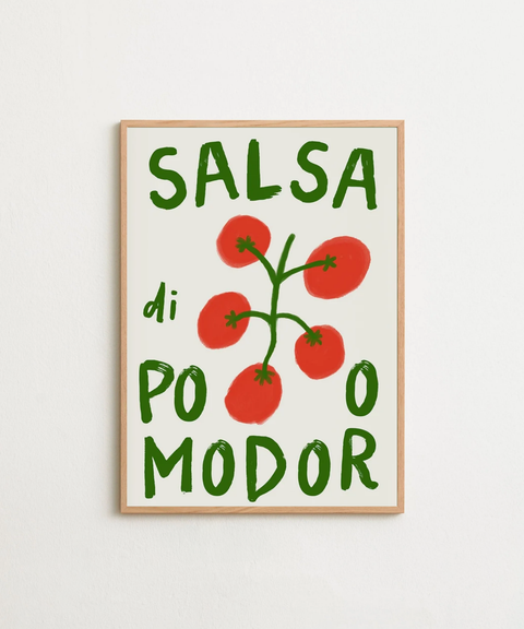 Pomadoro poster visad i ram (tillval) på vägg – FrenzyFrame