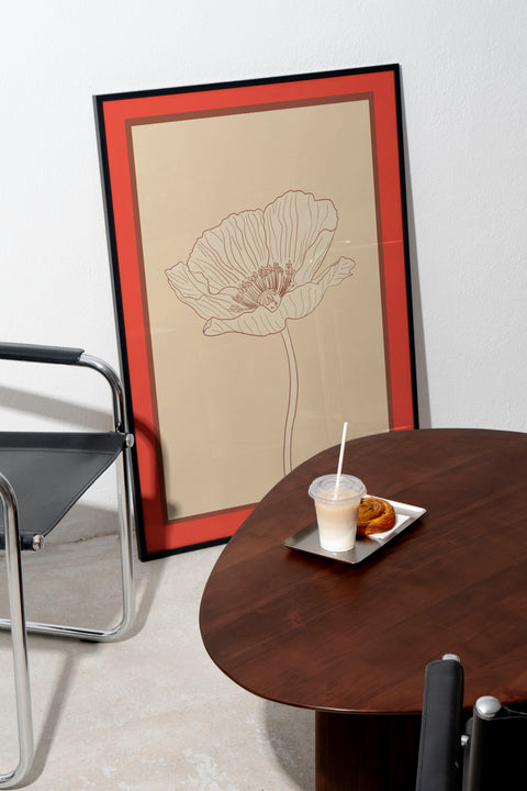 Poppy poster visad med valfri ram i hemmet – FrenzyFrame