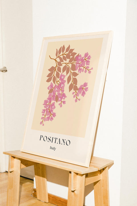 Positano in Bloom poster visad med valfri ram – FrenzyFrame