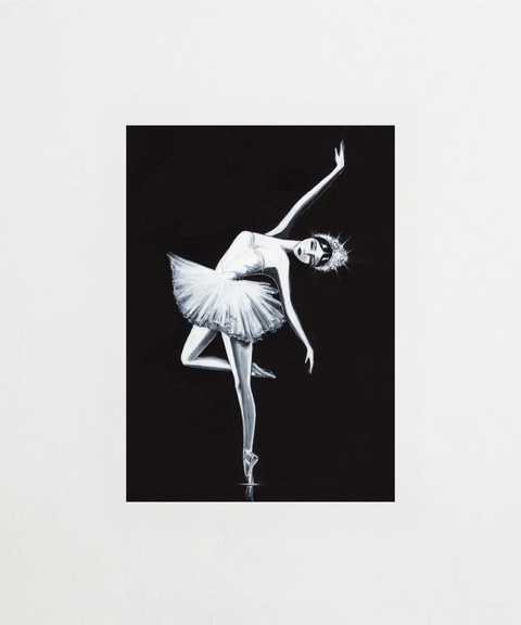 Prima Ballerina poster med ballerinaillustration – FrenzyFrame