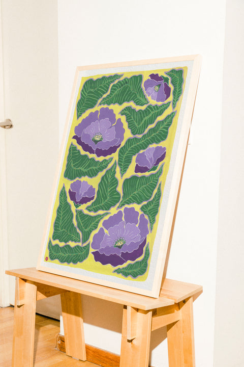 Purple Flower poster visad med valfri ram – FrenzyFrame