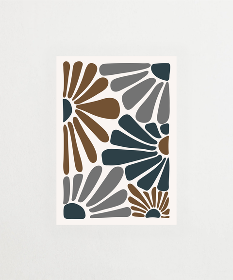 Retro Bloom Riot poster med färgglad blommönster – FrenzyFrame