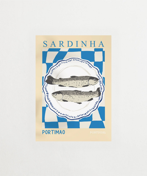 Sardines & Ceramics poster med illustration av sardiner och keramik – FrenzyFrame