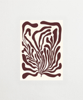 Seaweed burgundy poster med abstrakt sjögräsmotiv – FrenzyFrame