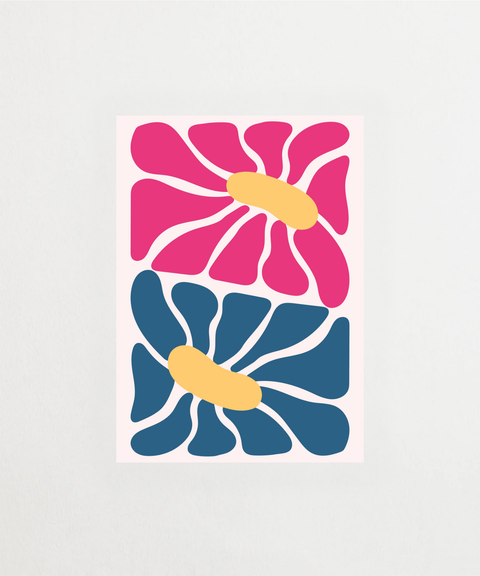 Split in Bloom poster med abstrakt blommotiv – FrenzyFrame