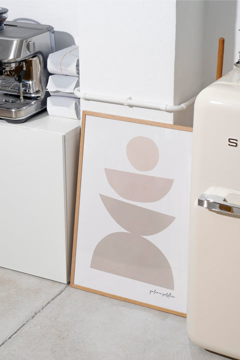 Stacked Calm poster i miljöbild med valfri ram – FrenzyFrame