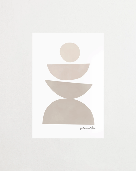 Stacked Silence poster med abstrakt minimalistisk design – FrenzyFrame