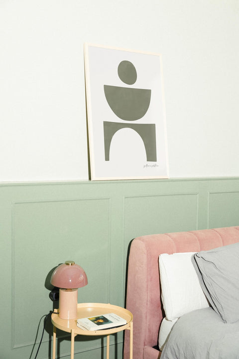 Stacked Stillness poster visad med ram som tillval – FrenzyFrame