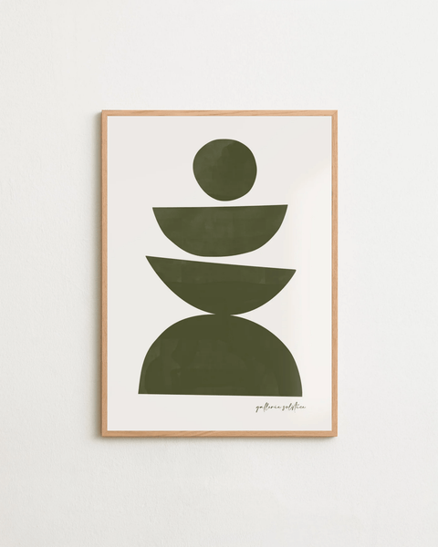 Stacked Stillness poster visad med valfri ram – FrenzyFrame
