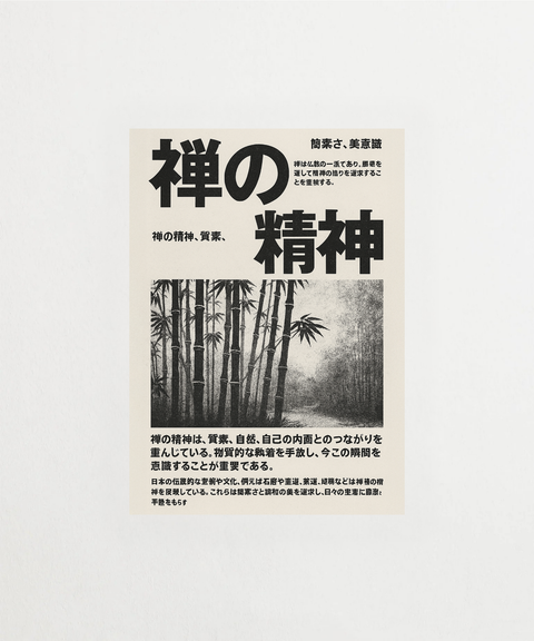 Poster Stillness in the Bamboo med japanskinspirerad bambudesign – FrenzyFrame