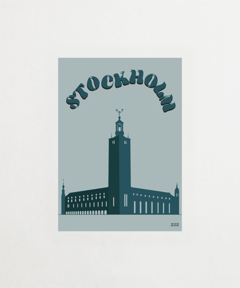 Stockholm Blå poster med blåtoner och Stockholm-motiv – FrenzyFrame