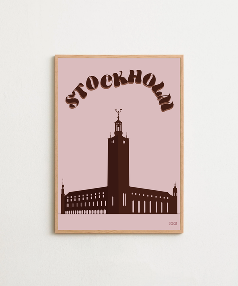 Stockholm Rosa poster visad med valfri ram – FrenzyFrame