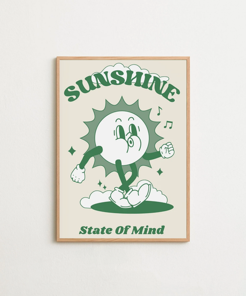 Sunshine State of Mind poster visad med ram som tillval – FrenzyFrame