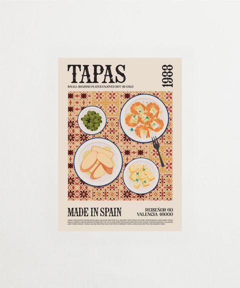 Tapas 1988 poster med vintage-inspirerat motiv – FrenzyFrame