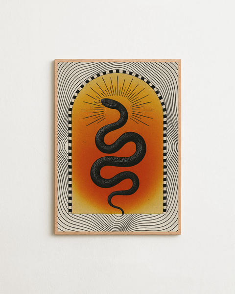 Temple of Serpent Light poster visad med ram som tillval – FrenzyFrame