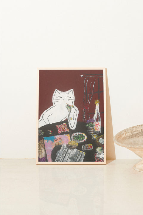 The Groovy Swiftie Cat poster visad med ram som tillval – FrenzyFrame