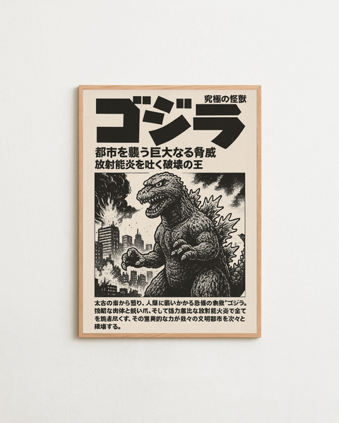 Tokyo Trembles poster visad med ram som tillval – FrenzyFrame