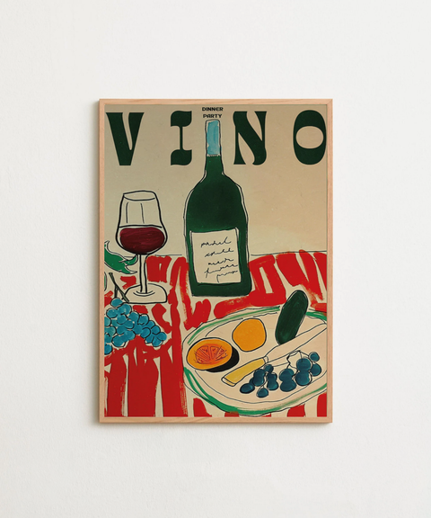 Vino for the Table poster visad med ram som tillval – FrenzyFrame
