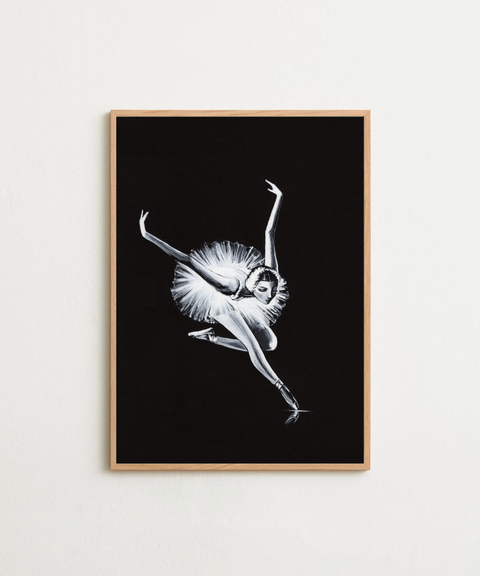 White Swan poster visad med valfri ram i heminteriör – FrenzyFrame