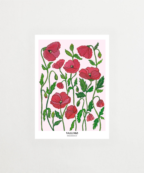 Vallmo poster med blommor – FrenzyFrame